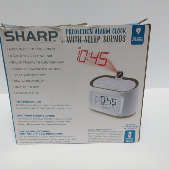 Sharp PROJECTION ALARM CLOCK with 8 SOOTHING SLEEP SOUNDS & DUAL ALARM Ceiling - Picture 11 of 12
